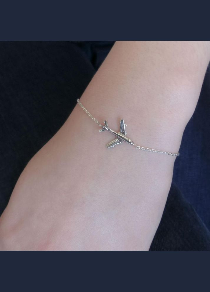 Срібний браслет "Літак" No Brand (350667591)