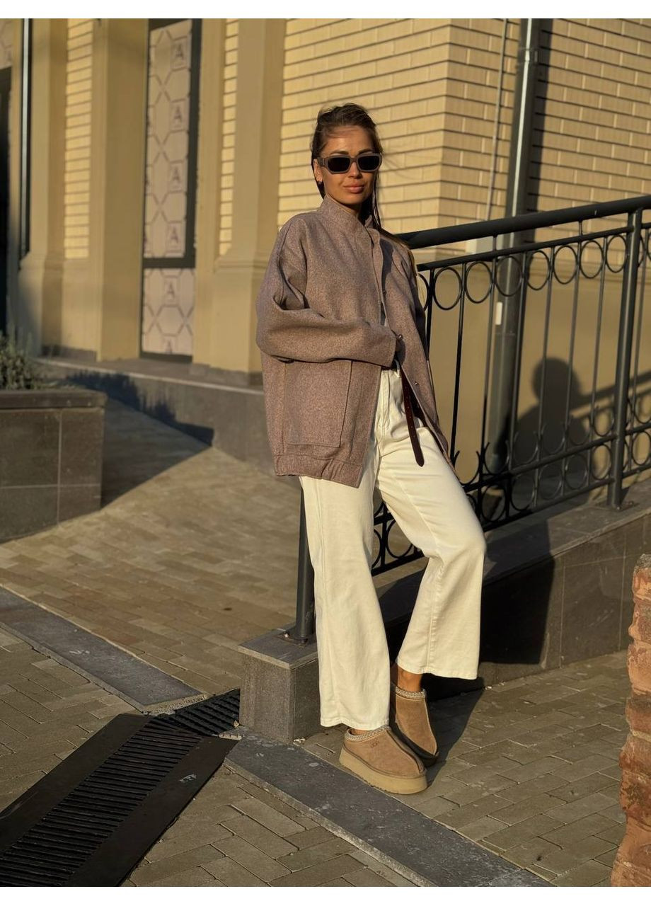 Жіноча куртка-бомбер з пальтового кашеміру Vakko на кнопках (355205050)