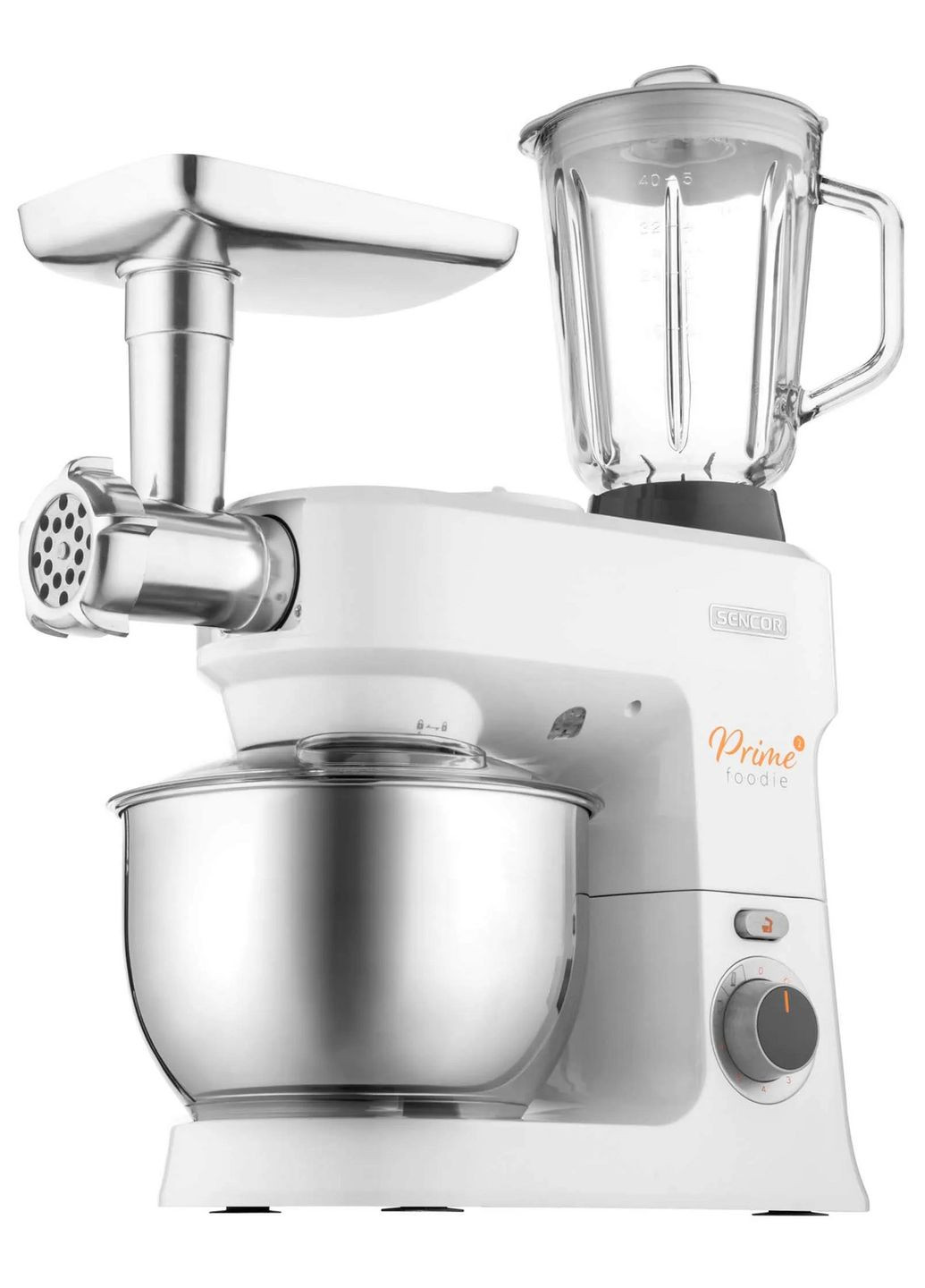 Кухонная машина 1000Вт, чаша-металл, корпус-пластик, насадок-12, белый Sencor (342113953)