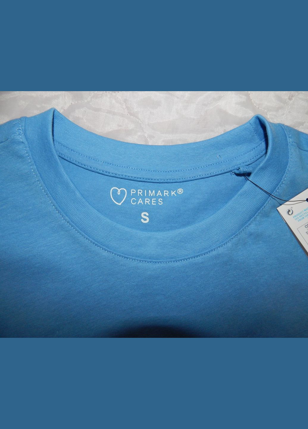 Голубая мужская футболка cares оригинал р.48 145fm Primark