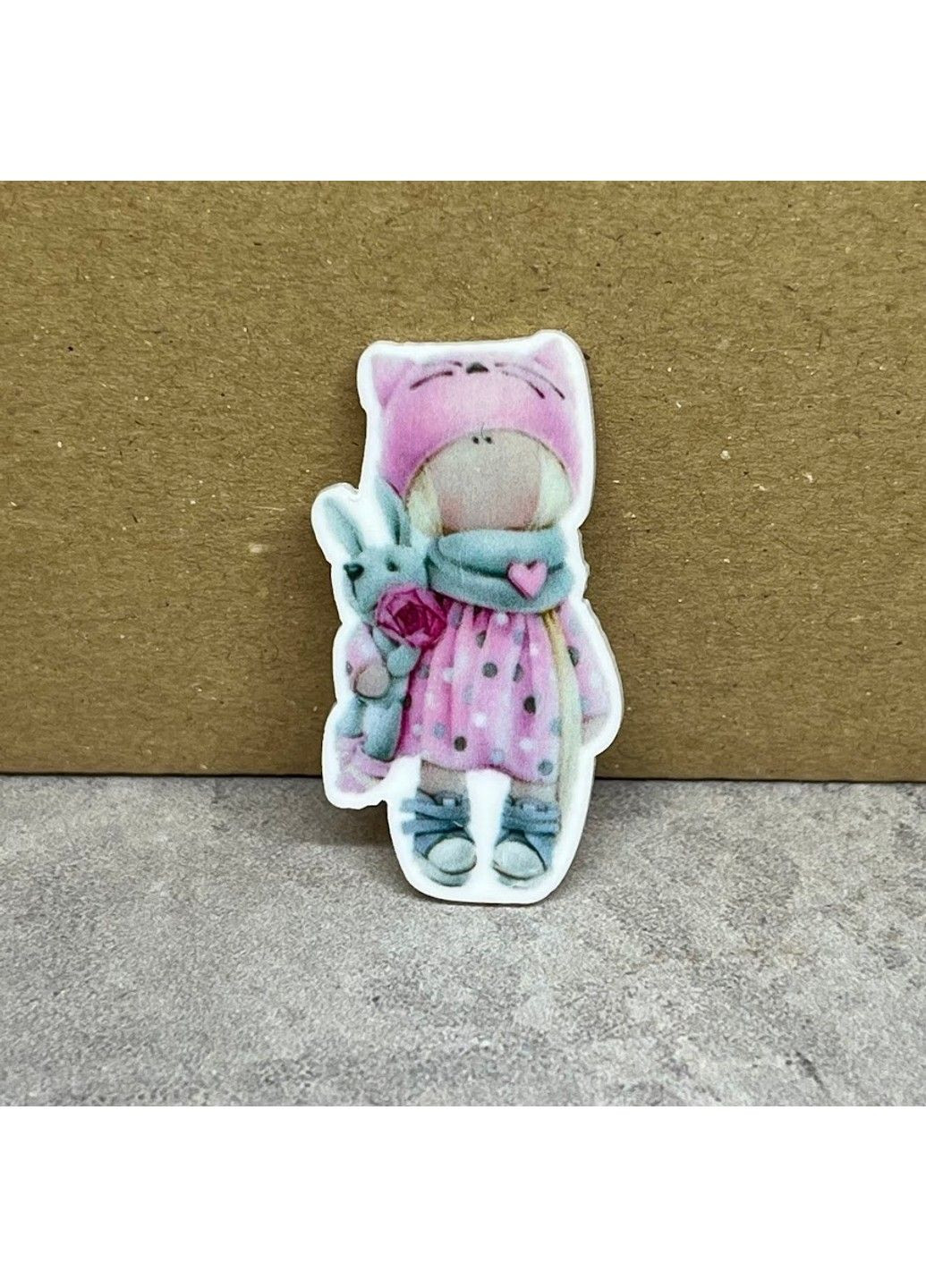 Серединка для бантика (декор пластик) 3,8см Лялька Тільда, арт 018456, 1 шт No Brand (339102046)