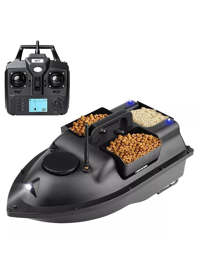 Кораблик для прикормки три отсека GPS автопилот 16 точек памяти 12000 мАч (V18 Black) Fishgang (341317058)