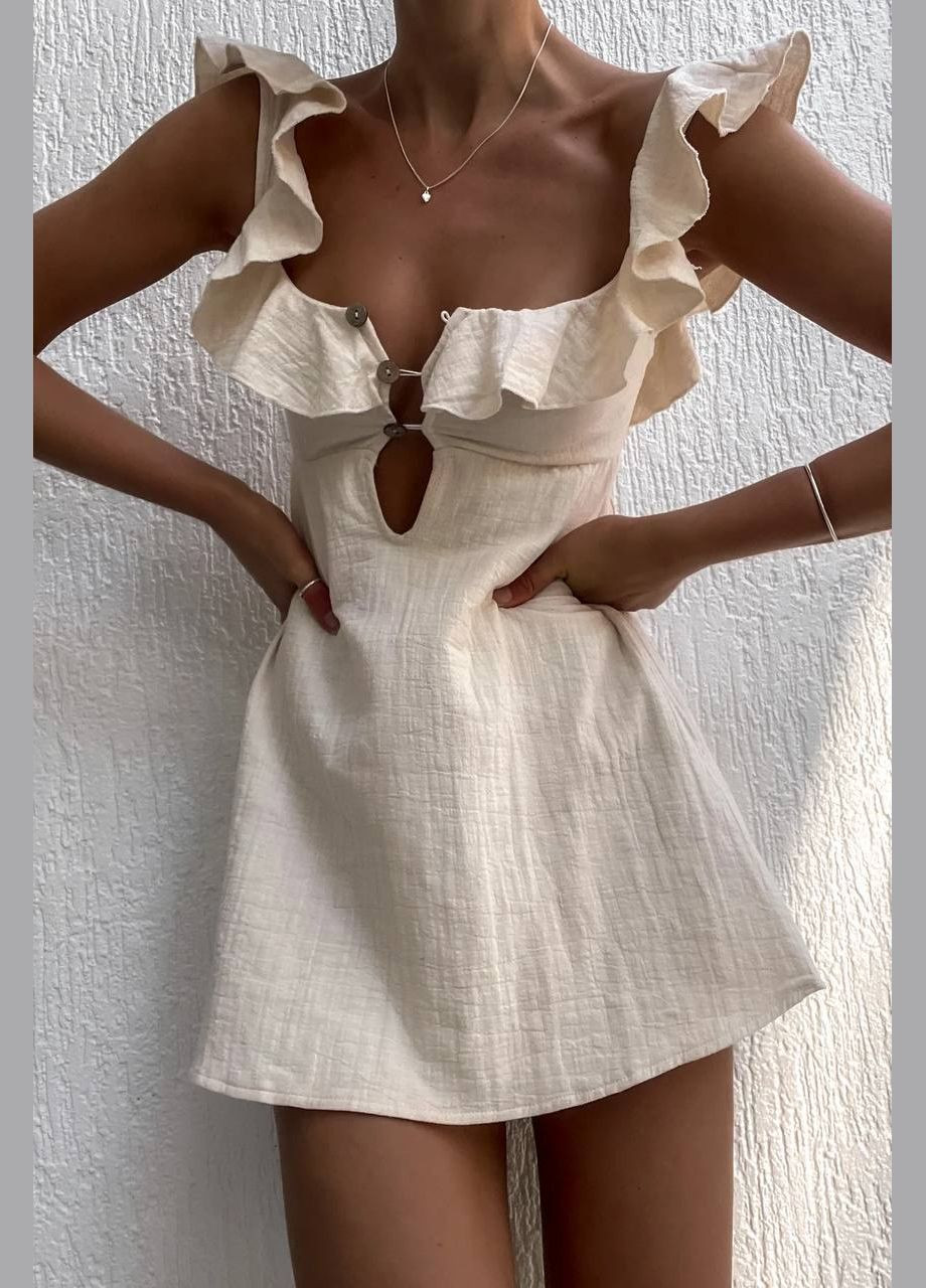 Світло-бежева повсякденний сукня жіноча Україна однотонна