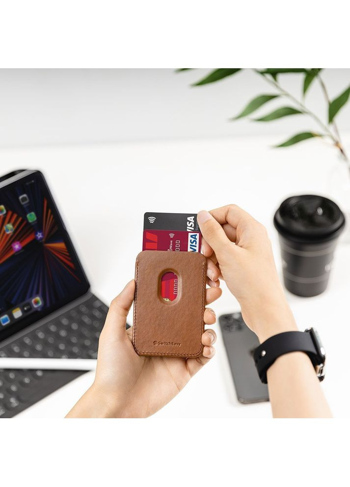 Магнітна кишеня-гаманець MagWallet для iPhone коричнева (GS-103-168-229-146) SwitchEasy (352506685)