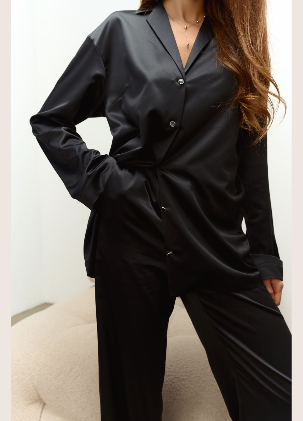 Шелковый костюм из итальянского шелка премиум-сатин Lavlia (315151060)