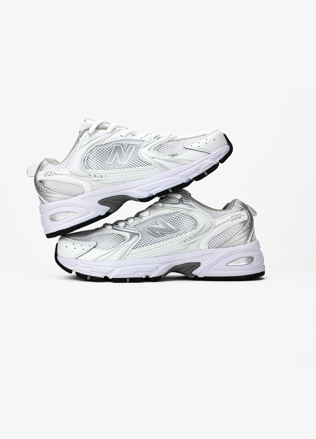 Кроссовки женские и мужские New Balance 530 Silver White | Нью Беланс 530 серебряные No Brand серебряные демисезоны (338433411)