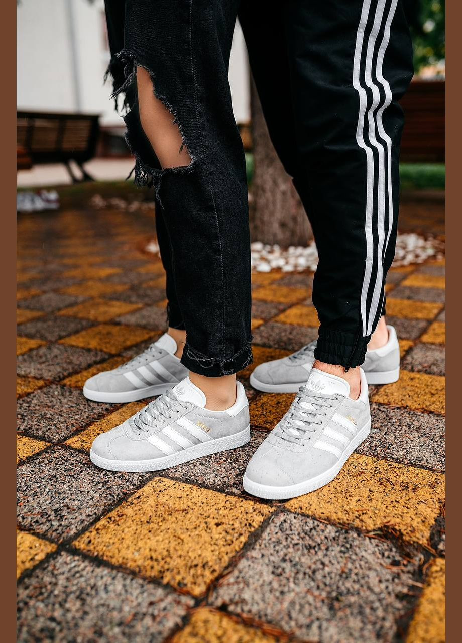 Сірі Осінні кросівки чоловічі adidas Gazelle Grey