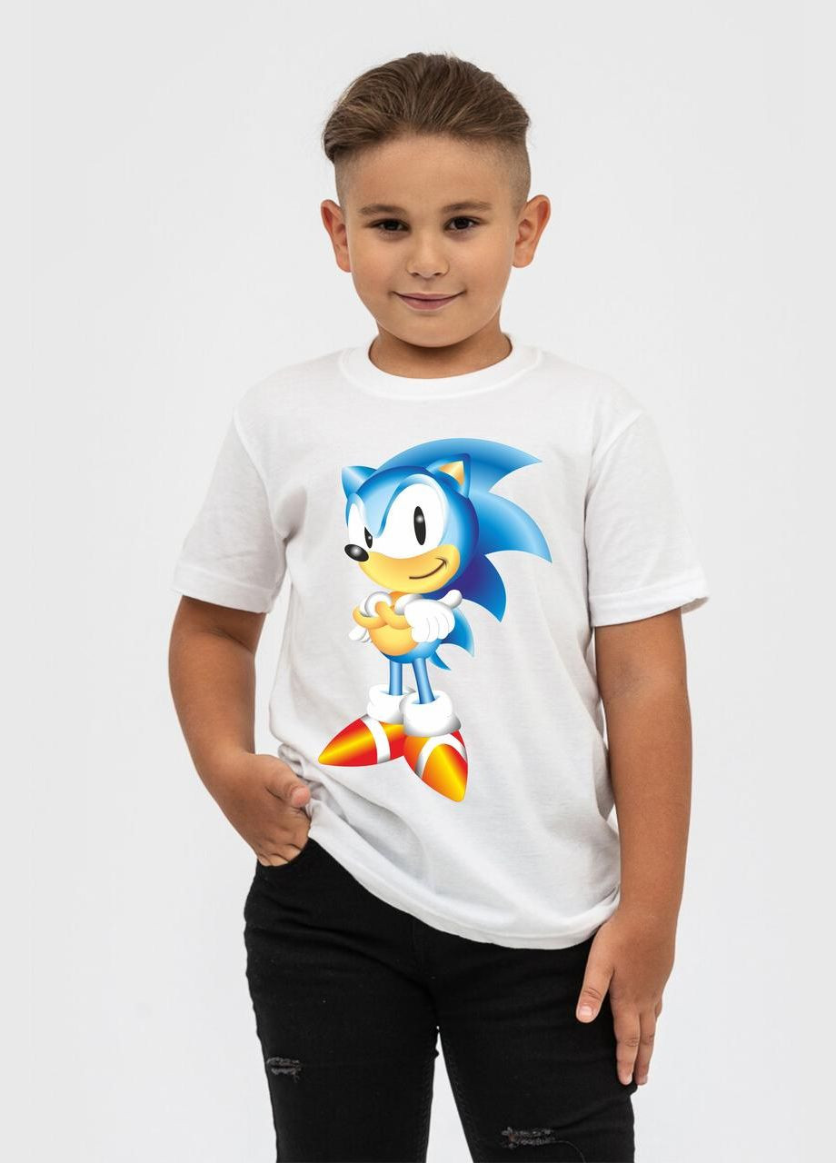 Белая демисезонная футболка youstyle sonic 0989 Gildan