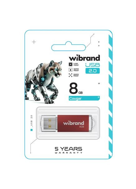 USB Flash 8Gb USB 2.0 Cougar (WI2.0/CU8P1R) Red Wibrand (362459995)