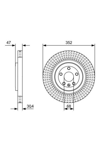 Диск тормозной ПЕРЕДНИЙ ВЕНТИЛ FORD 0 986 479 W53 Bosch (366191446)