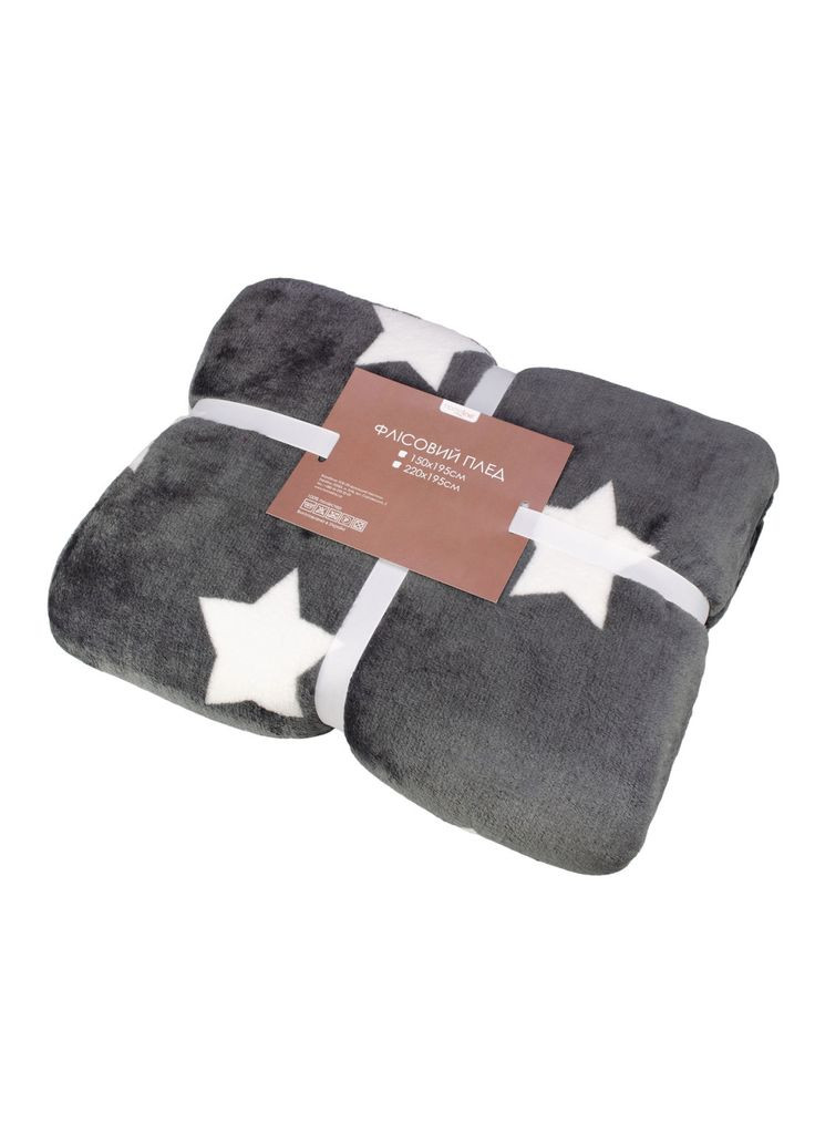 Плед флисовый Фланель, 220х195см (m420275) Home Line флісовий Фланель сірий, 220х195см (366563282)