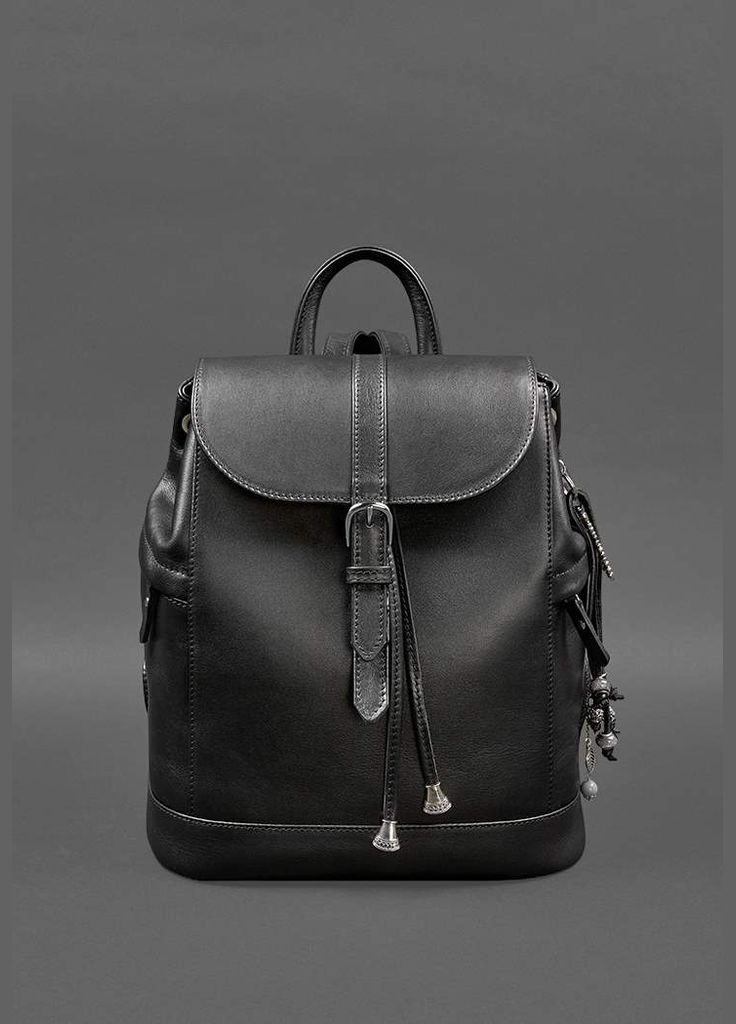 Шкіряний жіночий рюкзак Олсен чорний краст (A-028231) BlankNote (330144377)