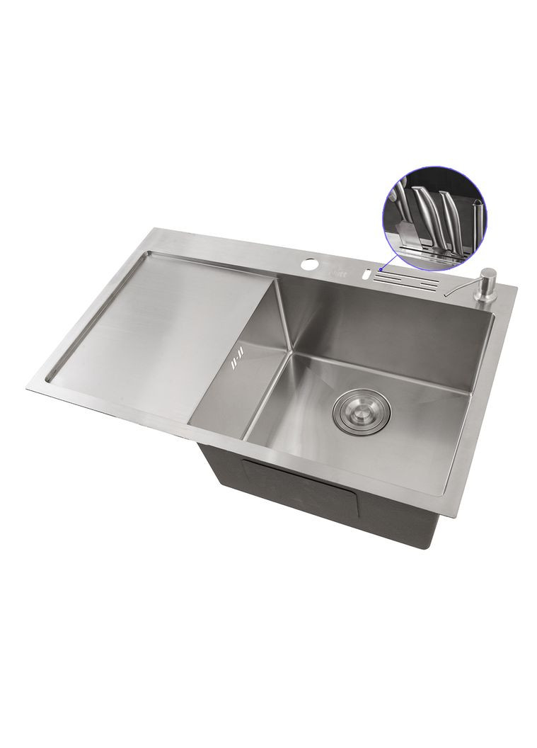 Кухонная мойка из нержавеющей стали с левым крылом накладная NS-7848(L) Nett NS-7848(L) (352730040)