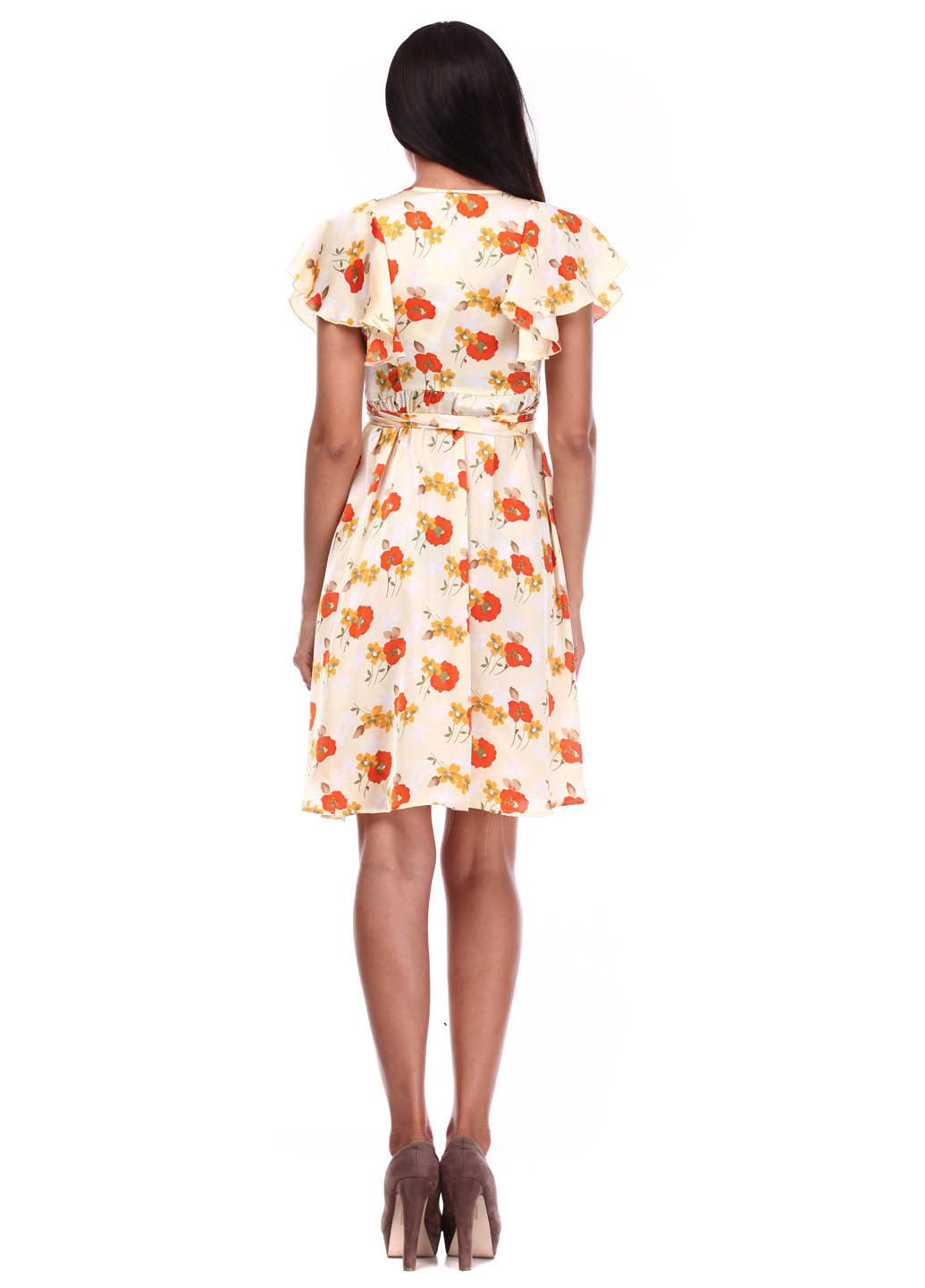 Бежевое повседневный платье зеленый Traffic People