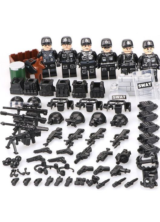 Фигурки детский конструктор солдаты спецназовцы военные SWAT BrickArms No Brand (366664854)