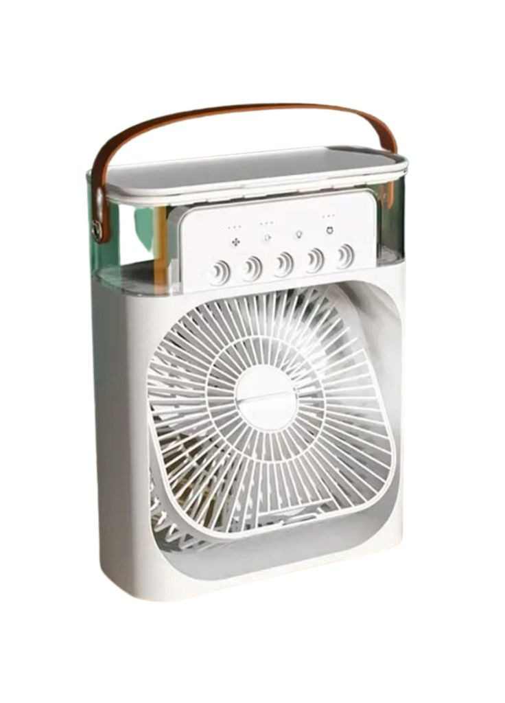 Настільний вентилятор-зволожувач повітря з кольоровою LED підсвіткою RGB на акумуляторі + USB Po Fanu (351563209)