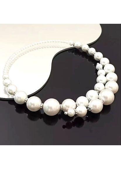 Кольє Чокер пружинний Каскадні намистини (імітація перлів) No Brand (357256960)
