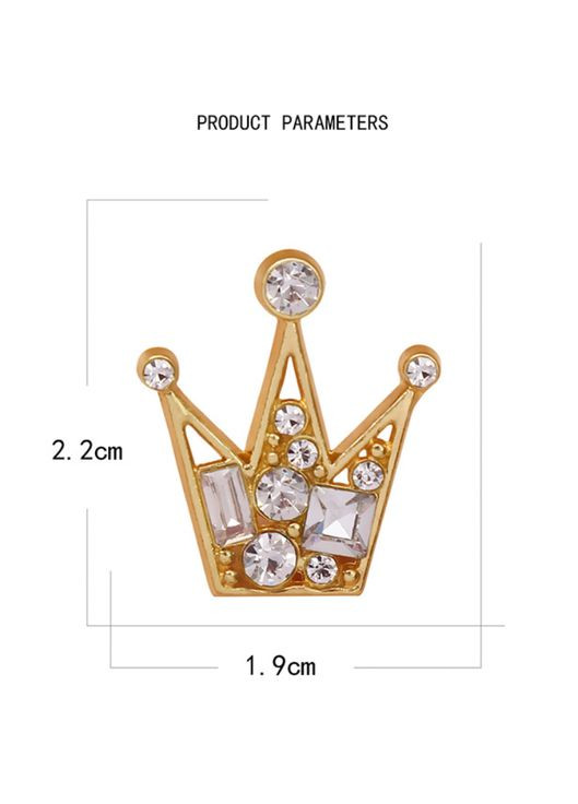 Брошь Золотая Корона, стильная с камнями, унисекс. Corona (366219631)