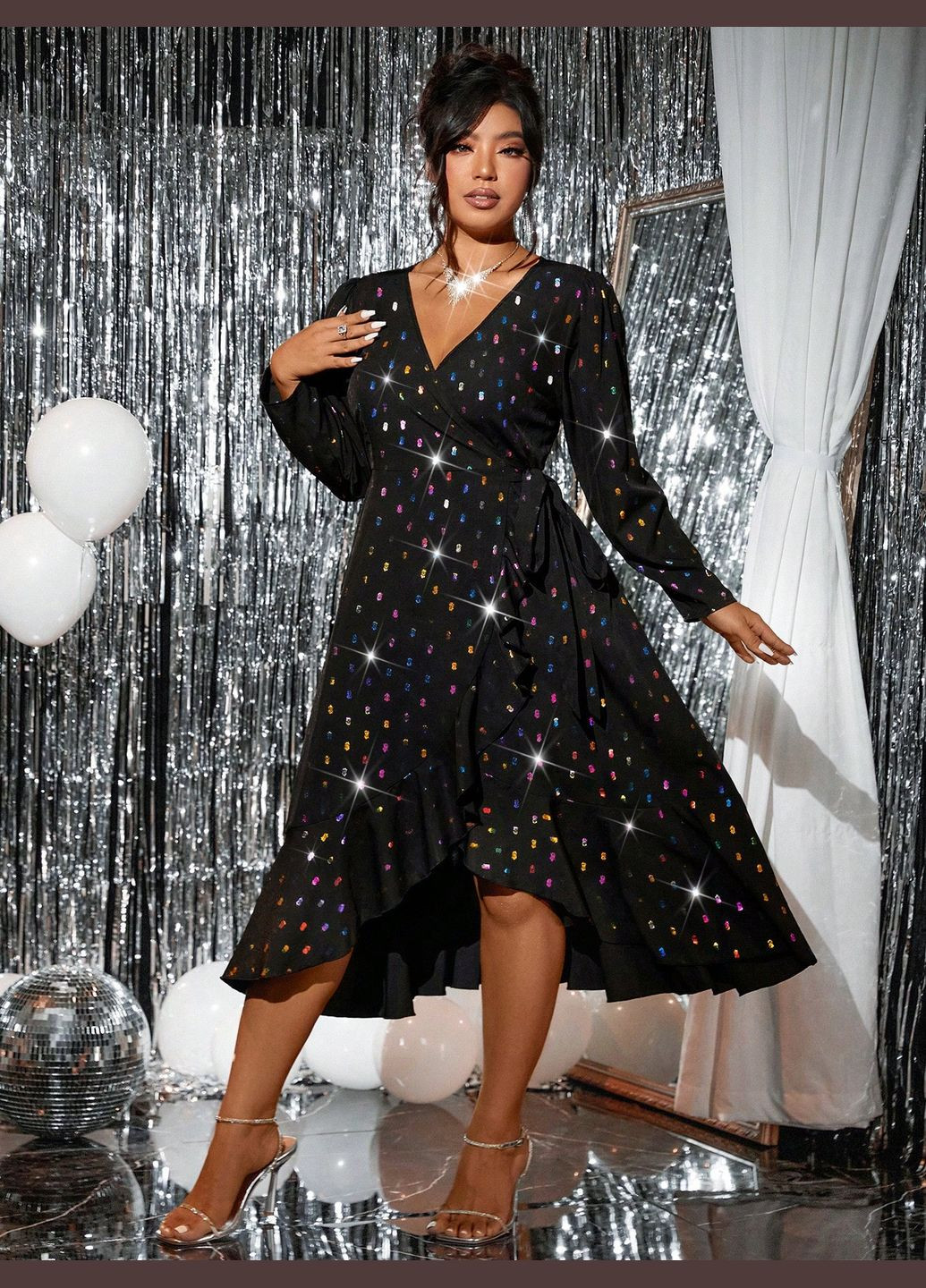 Чорна вечірня сукня SHEIN однотонна