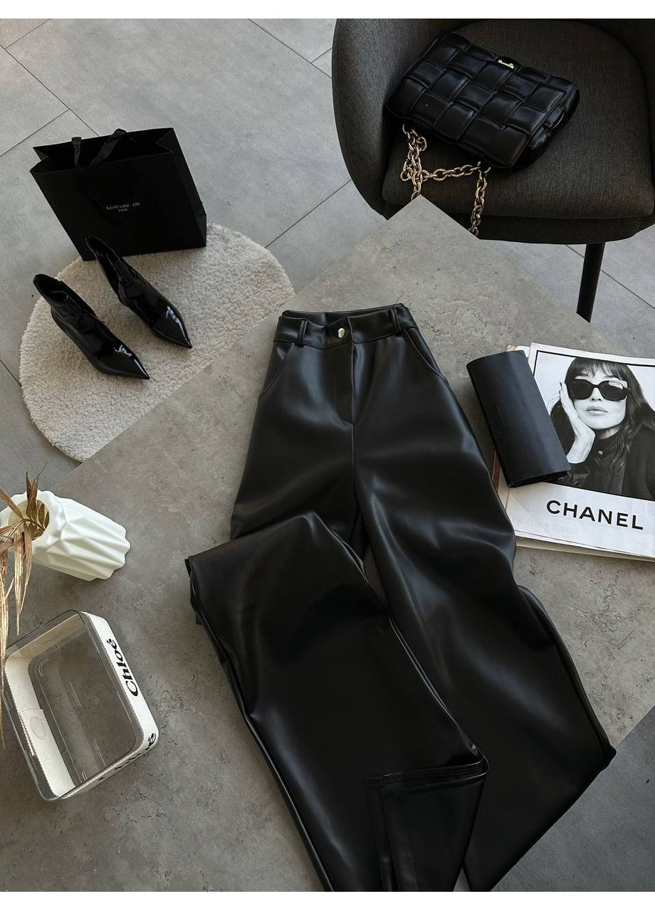 💎Жіночі штани з екошкіри на замші з вирізами, ідеальна посадка | Розмірна сітка в описі GD/GL Модний простір (364966451)