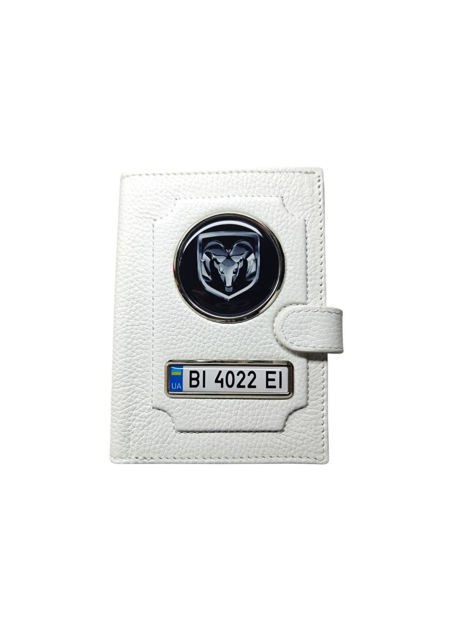 Портмоне для автодокументів, натуральна шкіра біла Dodge (330615745)