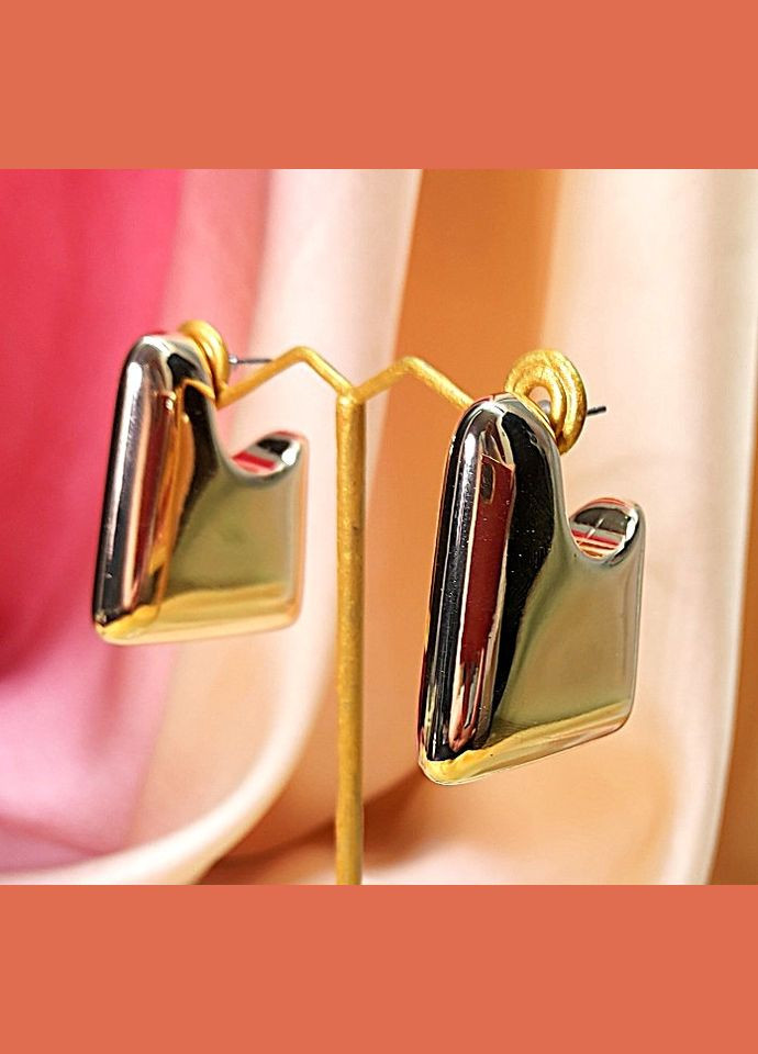 Сережки сучасні акцентні Золотого кольору No Brand (325700200)