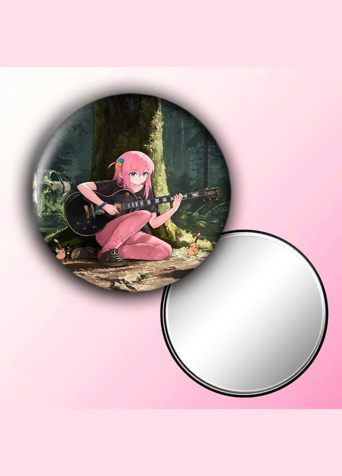 Дзеркальце косметичне кишенькове Аніме Самітниця рокер #0010 із малюнком круглий 56 мм No Brand (309160149)