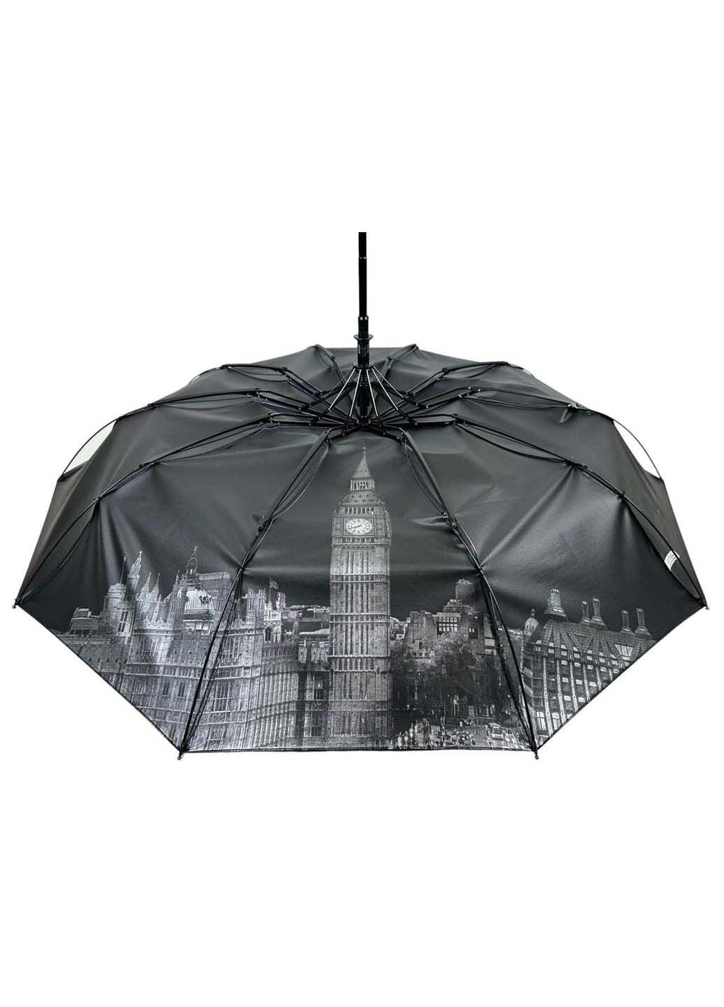 Фіолетова жіноча парасоля напівавтомат на 10 спиць антивітер Bellissima система антивітер (289977424)