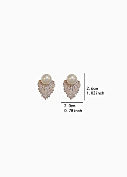 Сережки біжутерія Сріблясті з намистиной No Brand (330033519)