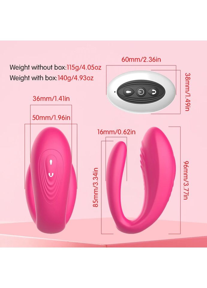 Жіночий вібратор з вусиками для двох з пультом управління стимуляція клітора ануса сосків No Brand (339092232)