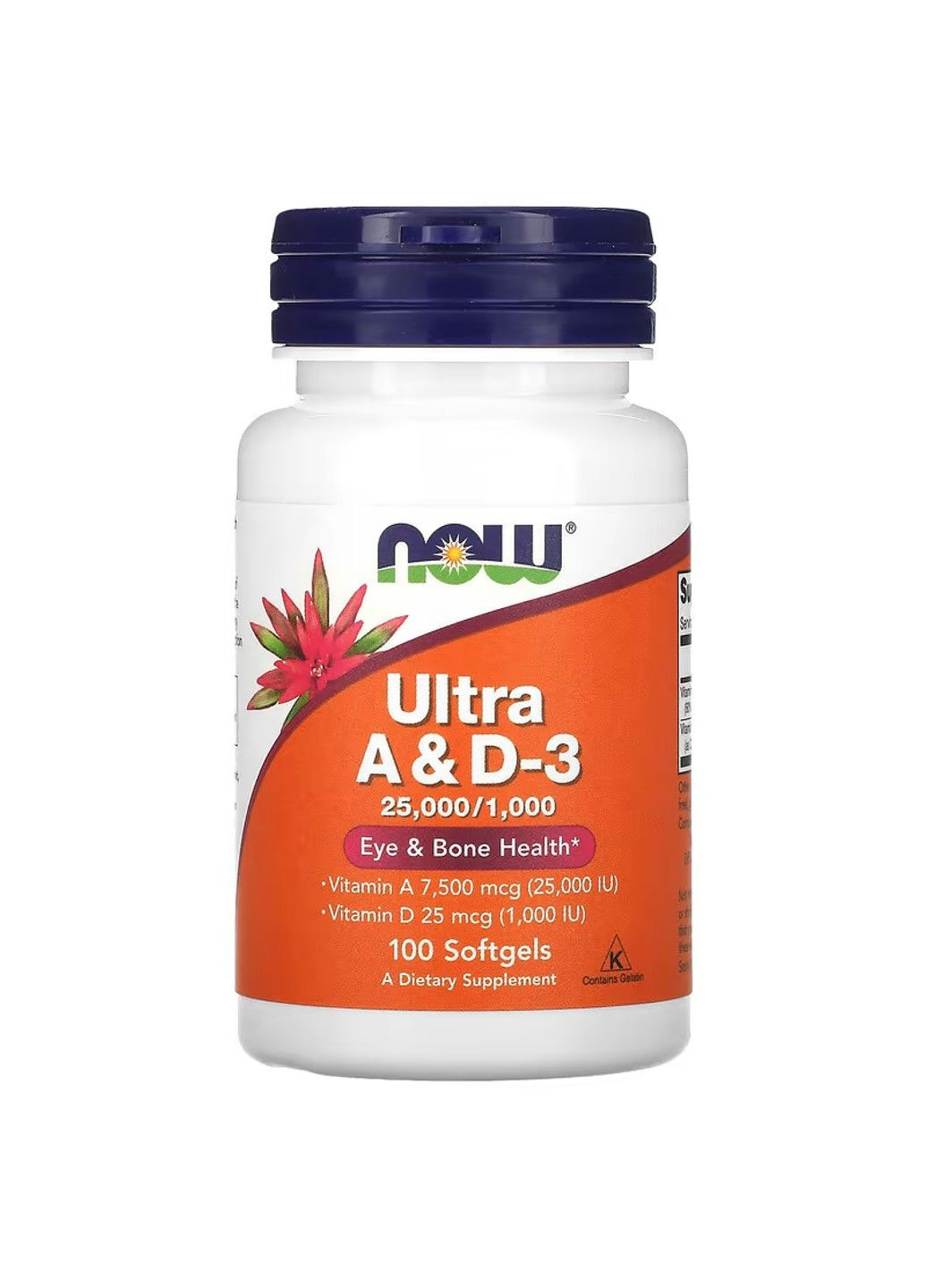 Витамины А и Д Ultra A&D 25000/1000 - 100 софтгель Now Foods (292652851)