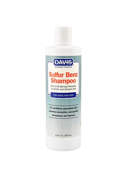 Шампунь Sulfur Benz Shampoo для собак і котів із захворюваннями шкіри 355 мл (87717907327) Davis (279569577)