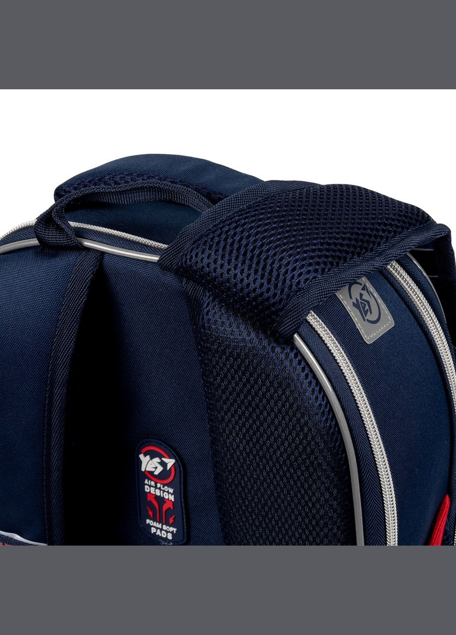 Шкільний рюкзак, каркасний, два відділення, дві бічні кишені, розмір: 35*28*15 см, синій Oxford Yes (266911831)