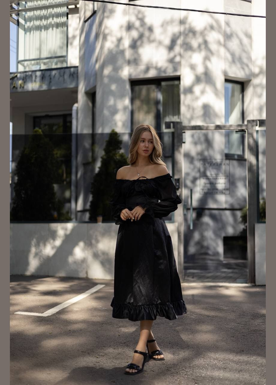 Черное праздничный платье No Brand с цветочным принтом