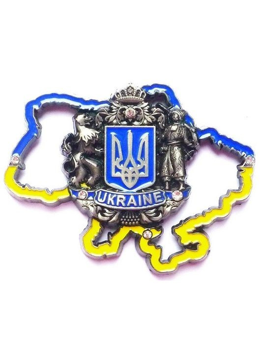 Магніт металевий Карта України з Гербом (GPUK-MM-021) Гранд Презент (282841226)