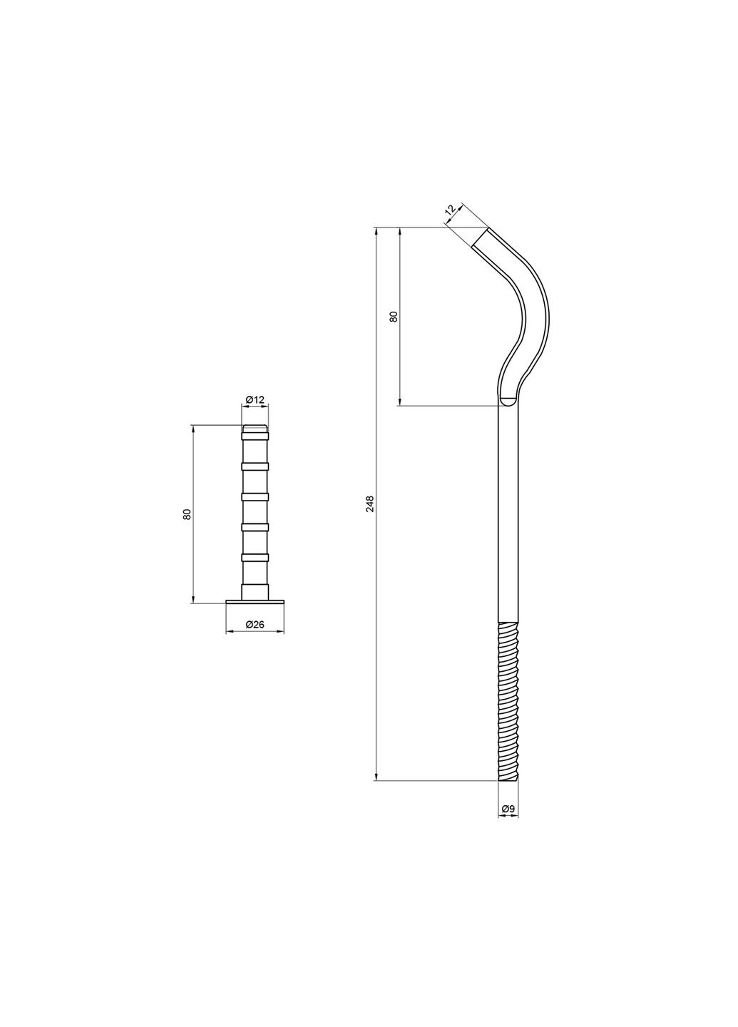 Кріплення Standart на чавунний радіатор 10х250 мм SD Plus SD113250 (341326765)