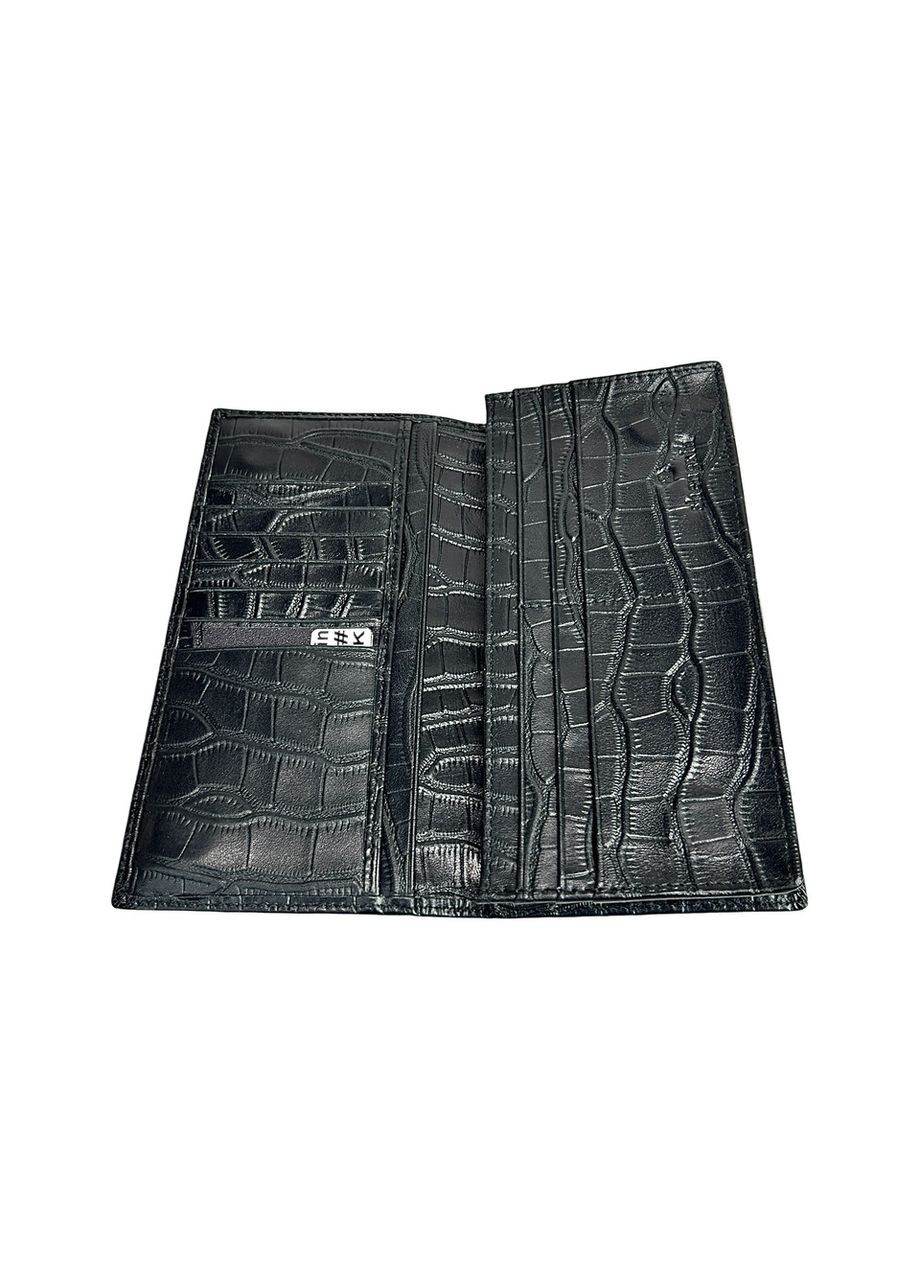 Купюрник з натуральної шкіри 898АК чорний 18,5 x 9 x 2 No Brand (371682639)