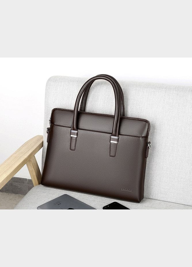 Якісний чоловічий діловий портфель для документів чорний коричневий, чоловіча сумка А4 екошкіра No Brand (334729879)