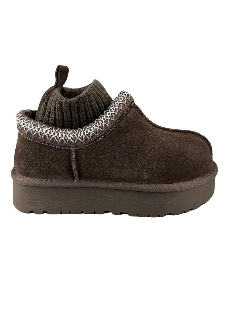 Угги женские замшевые на платформе шоколадные 5826-406 No Brand (365244230)