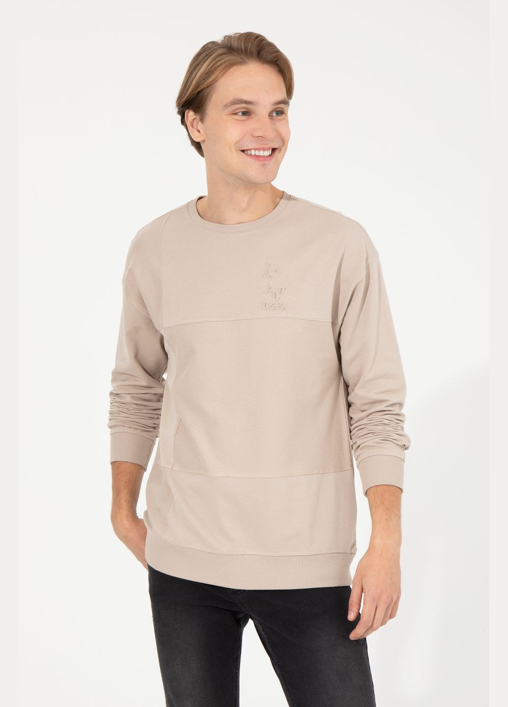 Сірий світшот u.s. polo assn. чоловічий U.S. Polo Assn. (342394840)