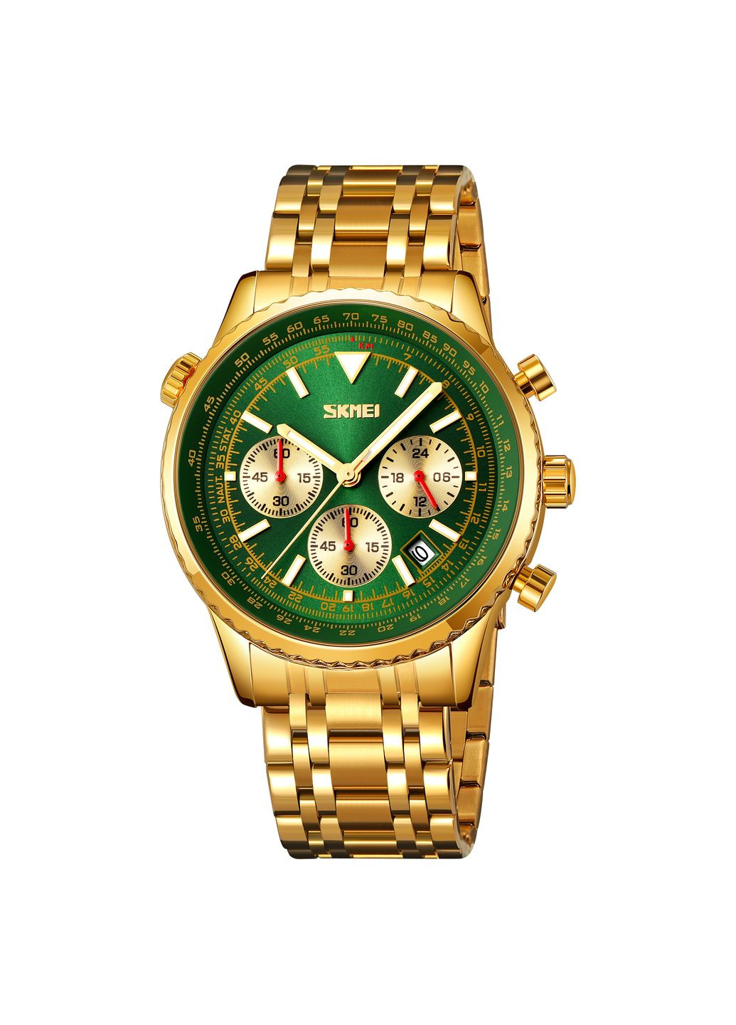 9333GDGN Gold-Green кварцевый классический Skmei (326738642)