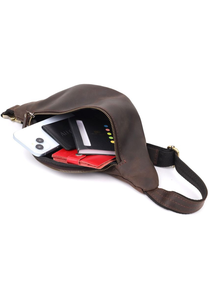 Добротная сумка бананка для мужчин из натуральной винтажной кожи 23139 Shvigel (366880631)