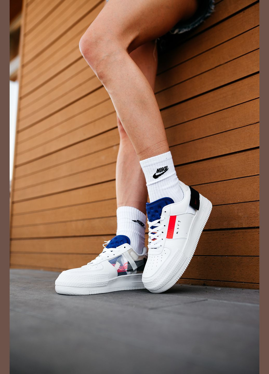 Белые демисезонные кроссовки женские Nike N.354 A!r F0rce 1 Low «White»