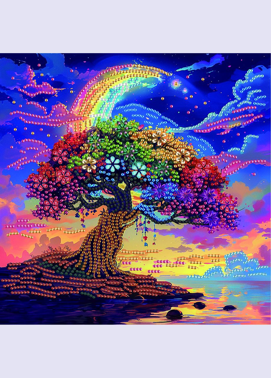 Алмазна мозаїка Дерево мрій 25 х 25 BH021 Brushme (348359906)
