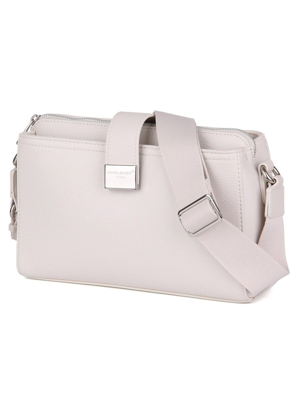Жіноча сумка крос-боді через плече на змійці 25 х 18 х 8 см 7437-2 кремова David Jones (373036129)