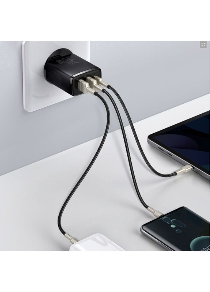 МЗП Compact Quick Charger 30W (Type-C + 2USB) white Baseus (365748820)