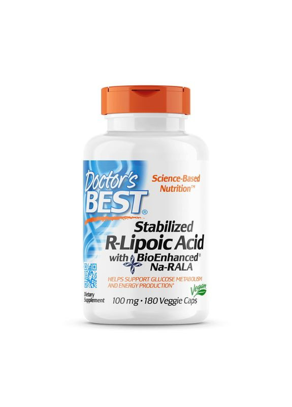 Натуральна добавка Stabilized R-Lipoic Acid 100 mg, 180 вегакапсул Doctor's Best (324419078)