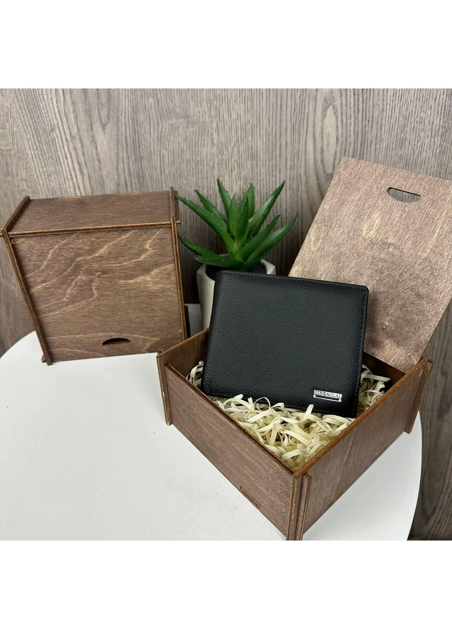 Чоловічий подарунковий набір шкіряний гаманець портмоне з бичачої шкіри в дерев'яний ящик для чоловіківний гаманець ProDobro (363259174)