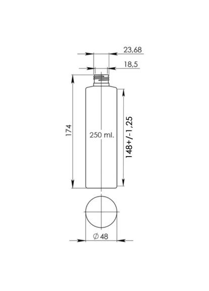 Флакон СТЕЛЛА 250 мм /24-410/арт.09 біла (косметична тара) No Brand (369759640)