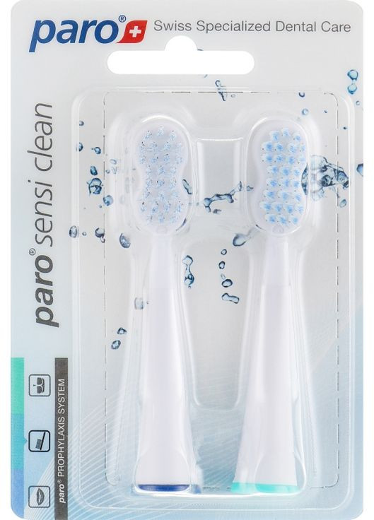 Змінні щітки для звукової зубної щітки Sonic Dual Clean 2шт (122601-33959) Paro Swiss (368626295)